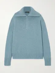 [Loro Piana] Loro Piana - Cashmere Half-zip Sweater - Blue - medium medium Blue