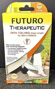 Futuro Therapeutic Support Open Toe/Heel Firm Compression Stocking, Large FIRM