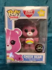 Funko Pop! Animation Care Bears Cheer Bear Glow Chase #351 In Protector
