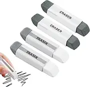 4-Pack Natural Rubber Eraser Ink Eraser Dual-Grit Rubber Erasers | Professional Ink & Graphite Erasers for Artists, Students & Offices | Extra Coarse (Full Grit) & Fine (Half Grit) Multi-Surface Erase