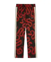 snake-print track pants M Red