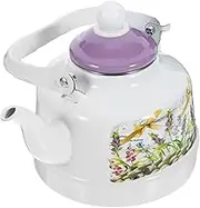 Ipetboom Vintage Enamel Tea Kettle Decorative Stovetop Teapot for Loose Tea Induction Cooker Compatible Even Heat Distribution for Family Gatherings and