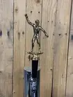Handball Beer Keg Tap Handle Vtg Gold Metal Trophy Olympic Kegerator Surf Pose