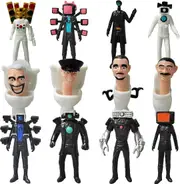 Skibidi Toilet Battle Action Figures - 12pcs Set for Cake Toppers & Halloween Decorations