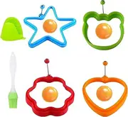 Silicone Pancake Mould, Silicone Egg Shaper, Set of 4 Non-Stick Pancake Rings, Food Grade Egg Baking Rings, Non-Stick Egg Baking Rings in 4 Shapes P