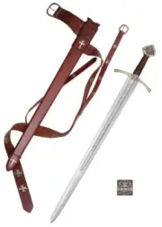 Hand Forged Carbon Steel Viking Sword Sharp Medieval, Templar Knight & Scabbard