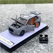 Scale Finished Model Car 1/64 for Rolls-Royce Cullinan SUV Simulation Car Model Diecast Alloy Vehicle Collection Ornament Souvenir Miniature Replica Car (Size : Titanium)
