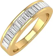 [FINEROCK] 1/2 Carat Channel Set Baguette Shape Diamond Wedding Band Ring in 14K Gold - IGI Certified (SI1-SI2 Clarity)