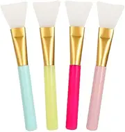 AIMALL 4X Pack Facial Mask Silicone Brush Applicator Face Mask Tool, Soft Cosmetic Tool for Applying Rehydrating, Smoothing, and Clay Masks, Multi-Colour Set