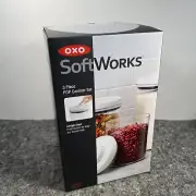 OXO Softworks 3 Piece POP Canister Set-White 21161000 1.9qt, 3qt, 4.5qt Nesting