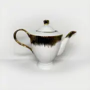 Elegant White & Gold Teapot - Bolero Brand, Modern Design(1.2 L.)(20 Cm Height.)