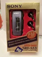 VINTAGE SONY MEGA BASS SRF-S53 FM STEREO RADIO NEW IN BOX