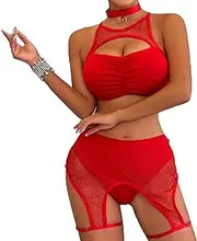 [Zylphorix] Women's Black Mesh Halter Bra with Cutout Details & Adjustable Straps - Medium Coverage Sexy Lingerie Top