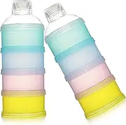 Milk Powder Dispenser Portable Milk Box Baby Snacks Milk Powder Container/Box for 4 Layers - 2 Pieces Formula Milk Powder Supply, Infant Food Box for Outdoor Travel/Night Time Nursing