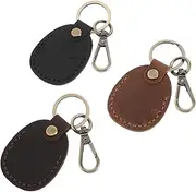 [MOBUTOFU] Retro Pu Access Card Holder Key Tag Case Keychain Storage for Multiple Cards Keys Handmade