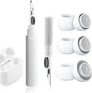 3 Pairs Replacement Ear Tips for AirPods Pro 2nd &1st Generation with Noise Reduction Hole & Cleaner Kit, Silicone Ear Tips for Apple AirPods 2nd/1st (White, S/M/L)