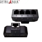 4 Telephone Line Separator/Combiner, One RJ45 Jack to Four RJ11 Jacks Splitter