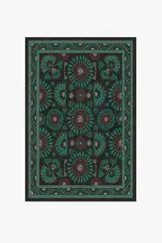 120' x 185' | Machine Washable Runner Rug | Kid & Pet Friendly | Indoor Rug | Iris Apfel Suzani Mosaic Lagoon Tufted Rug | Ruggable