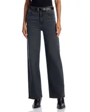 Aqua High Rise Dad Jeans in Black Wash - Exclusive