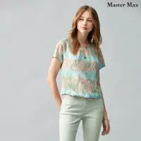 在飛比找momo購物網優惠-【Master Max】滿版葉子短袖雪紡上衣(8317112