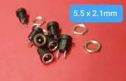2x 5.5*2.1 Female Jack Socket Plug DC 30V 5A Power Supply Panel Mount Connector