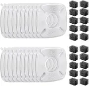Lockmaner 20 Pack Replacement Filters & 20 Pack Replacement Pet Water Filters Replacement, Triple Filtration System Cat Fountain
