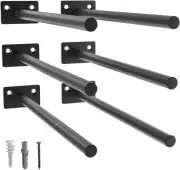 Black 6 Pack-10 Inch Floating Shelf Bracket, Concealed Shelf Support,Hidden B...