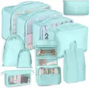 Packing Cubes, 10 Set Packing Cubes with Shoe Bag & Electronics Bag - Luggage...