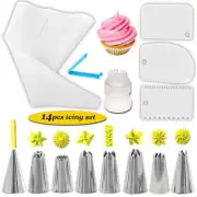 Cake Decorating Kit Supplies Icing Bags Nozzles Piping Bag Baking Tool Set 14pcs