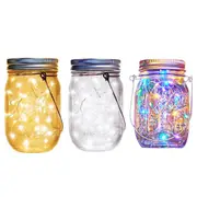 LED Solar Fairy Mason Jar Lights Outdoor Party Wedding Garden Decor Lamp