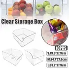 10X Clear Plastic Fridge Pantry Supermarket Storage Container Organiser Box 28CM