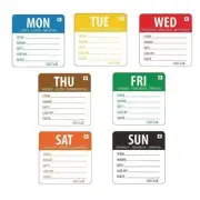 Food Label Kitchen Day Dot Dissolvable Sticker 7x 250 Full Week Produce Use By