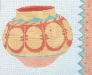 Southwest Small Pot 1 Hand Painted Needlepoint Canvas