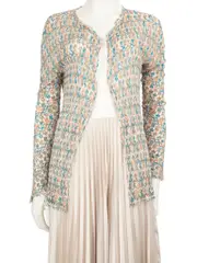 Knitted Pattern See Through Cardigan
