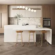 homary Kitchen Islands with Seating 81''-106" Extendable Kitchen Storage lsland with Doors&Drawers Marble Pattern Top