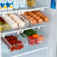 在飛比找樂天市場購物網優惠-冰箱雞蛋收納整理懸掛式置物架冰箱抽屜式保鮮盒置物架式滾蛋盒子