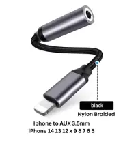 iPhone to 3.5mm Headphone Audio Aux Stereo Cable Adapter For 14 13 12 11 x 9 8 7
