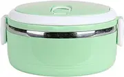 LeoLeoxx Thermal Lunch Box, Thermal Lunch Box Stackable Hot Food Insulated Box 304 Stainless Steel Round Lunchbox Sealed Food Containers(1-Pink) (1,Green)