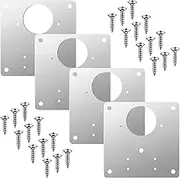 Cabinet Door Hinge Repair Plate, Saisn 4 Pack Stainless Steel Hinge Repair Reinforce Bracket Kit Kitchen Cupboard Hinge Door Fixing Plate with Mounting Screws