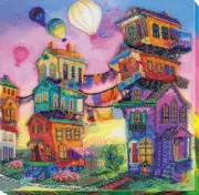 Bead embroidery kit Under the Colored Skies needlework kit Art beadwork pattern