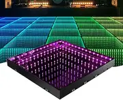 3D Led Dance Floor Mirror Tiles - 50x50cm Cube Light Panels for Nightclub, Ktv, Wedding Party, Stage Decoration - Cool RGB Color Changing Tabletop & Floor Lighting