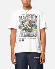 [MITCHELL & NESS] Mitchell & Ness Collingwood Magpies Mascot T-shirt Vintage White - Size XL XL Vintage White