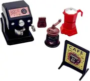 5 Pieces 1:6 1:12 Scale Miniature Coffee House Set Kitchen Appliance Role Playing Play Food Set Realistic for Sand Table