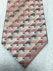 VAN HEUSEN MENS TIE ORANGE GRAY RED 3.75 X 58 NWT