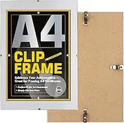 SOL A4 Clip Frame - Frameless Photo, Poster, and Certificate Display - Durable Clear Non-Glass Shatter Resistant for Home & Office - Metal Frame for Sleek, Modern & Minimalist Look