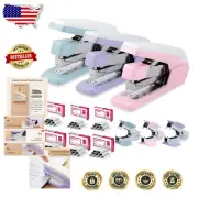One-Touch Desk Stapler Set: 3 Pack of Effortless, Jam-Free, Easy Reloading Tools