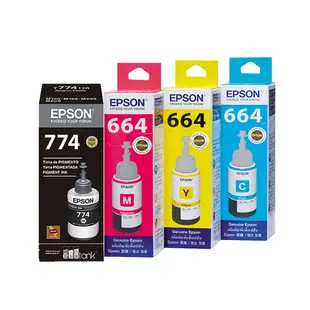 EPSON T774/T664 原廠墨水匣組合包 (一黑三彩)