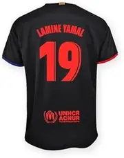 [F.C. Barcelona] FC Barcelona 2024/25 Official Licensed Replica Away Jersey - Number 19 LAMINE YAMAL, Adult Size XXL, Black