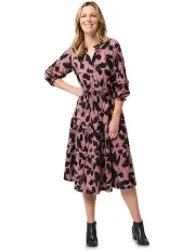 [Black Pepper] Carmyn 3/4 Sleeve Dress in Pink