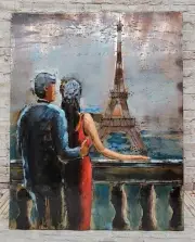 Eiffel Tower, Paris Canvas Wall Art 3-D Painting Hand Made Romantic art